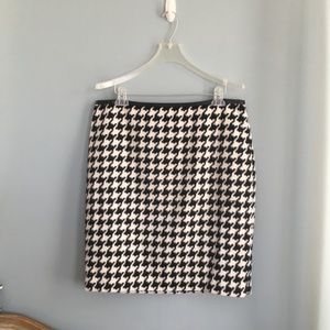 Talbots Black White Houndstooth Pencil Skirt 16 p